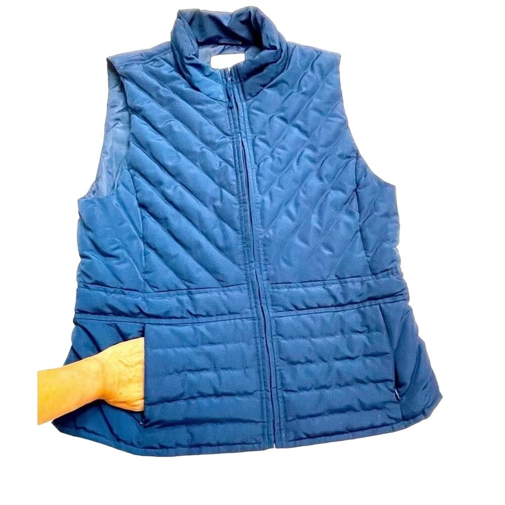 LOFT Peacock Blue Quilted Puffer Vest Size XS 💙💎💙 - Picture 4 of 15